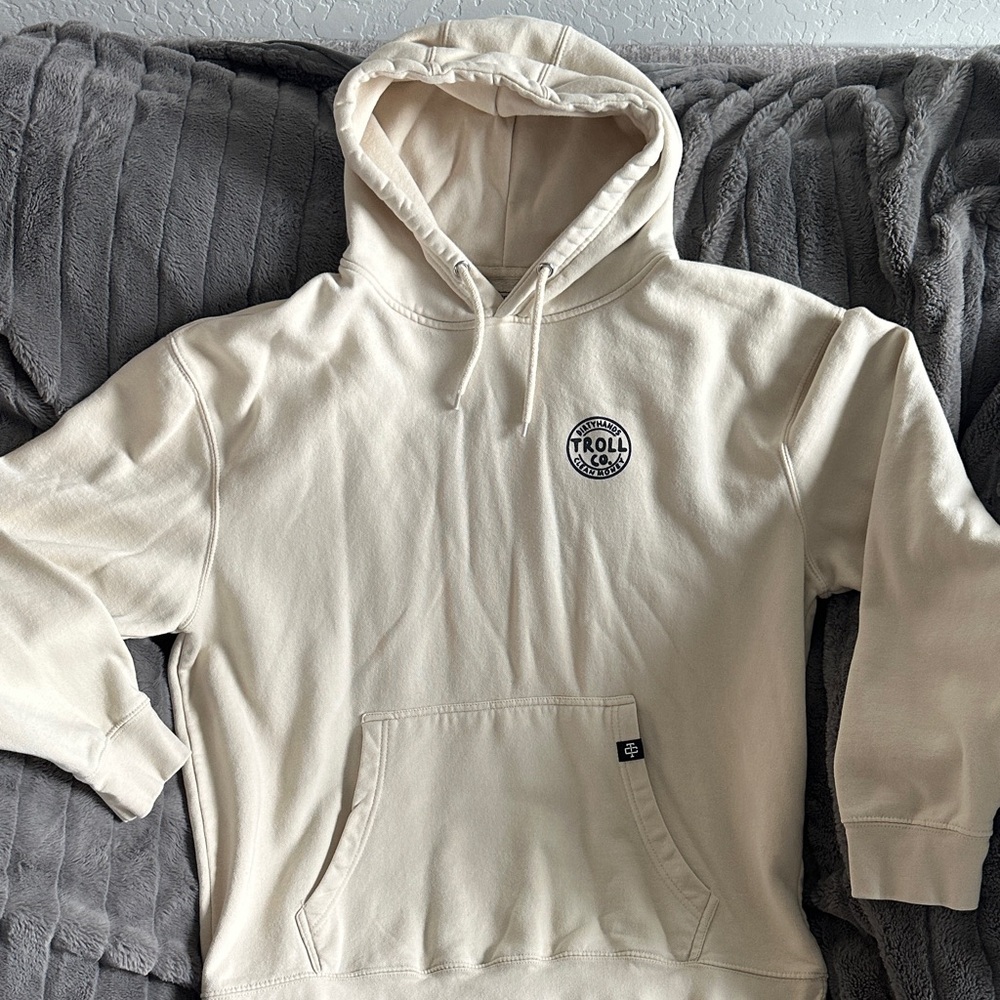Troll Co Dirty Hands Clean Money Cream Hooded Pullover